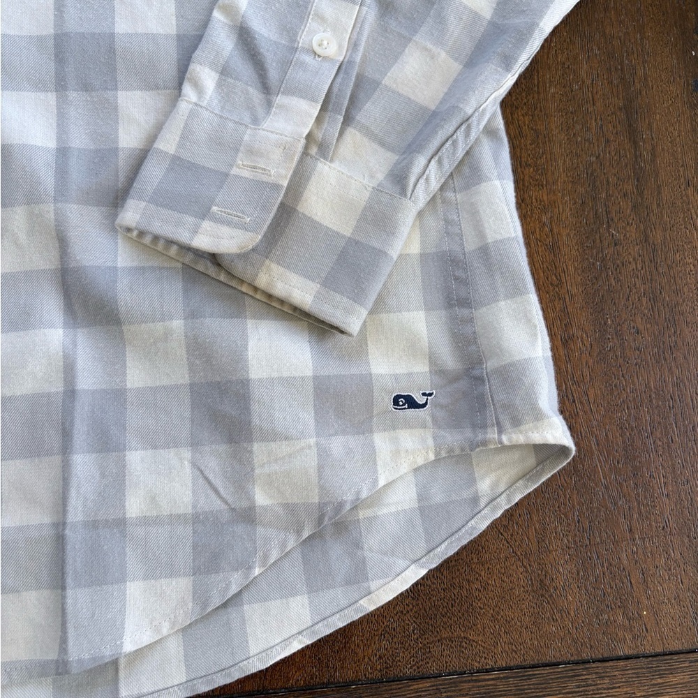 Vineyard Vines Performance Relaxed Gray Flannel Button Down LS Shirt Women 14 - Picture 4 of 11